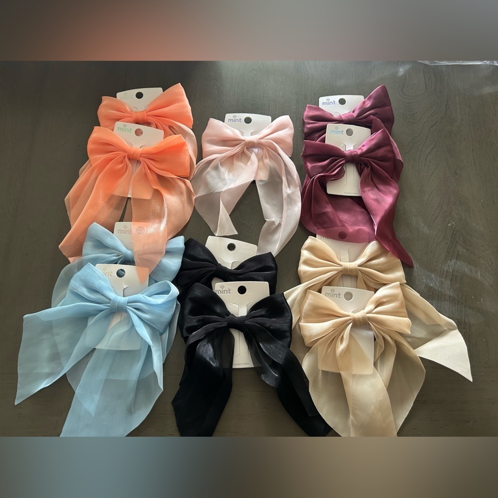 😍Set of 11 Elegant Sheer Hair Bows Set